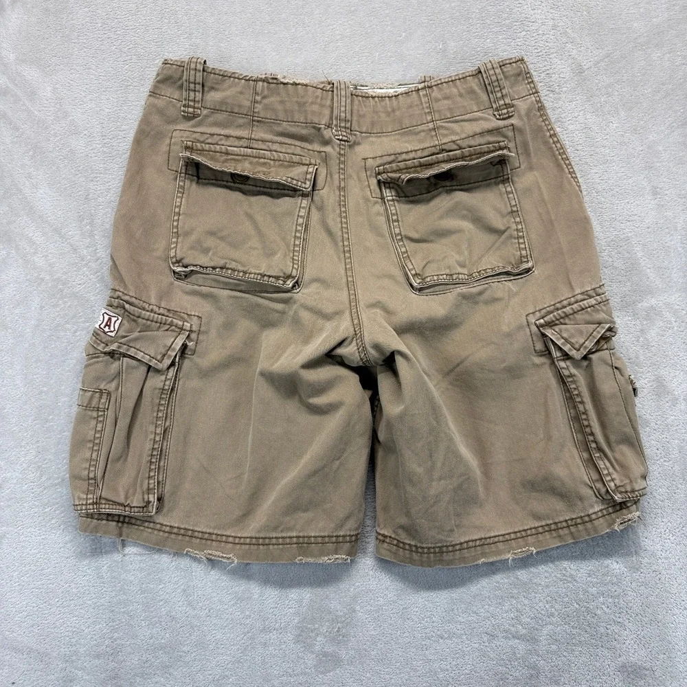 Vintage Aeropostale Shorts Men's 32 Cargo Y2K Brown Utility Gorpcore 100% Cotton